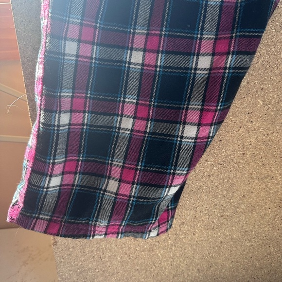 Plaid Pajama Pants in Pink and Black Tie Waist Size Large - Picture 2 of 9